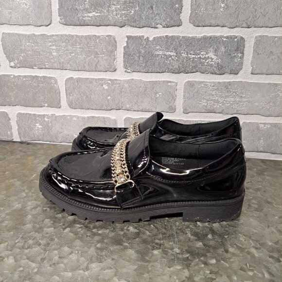 Steve Madden Womens Black Patent Loafers Shoes‎ 4 Medium (B,M) Big Kid - Picture 3 of 10
